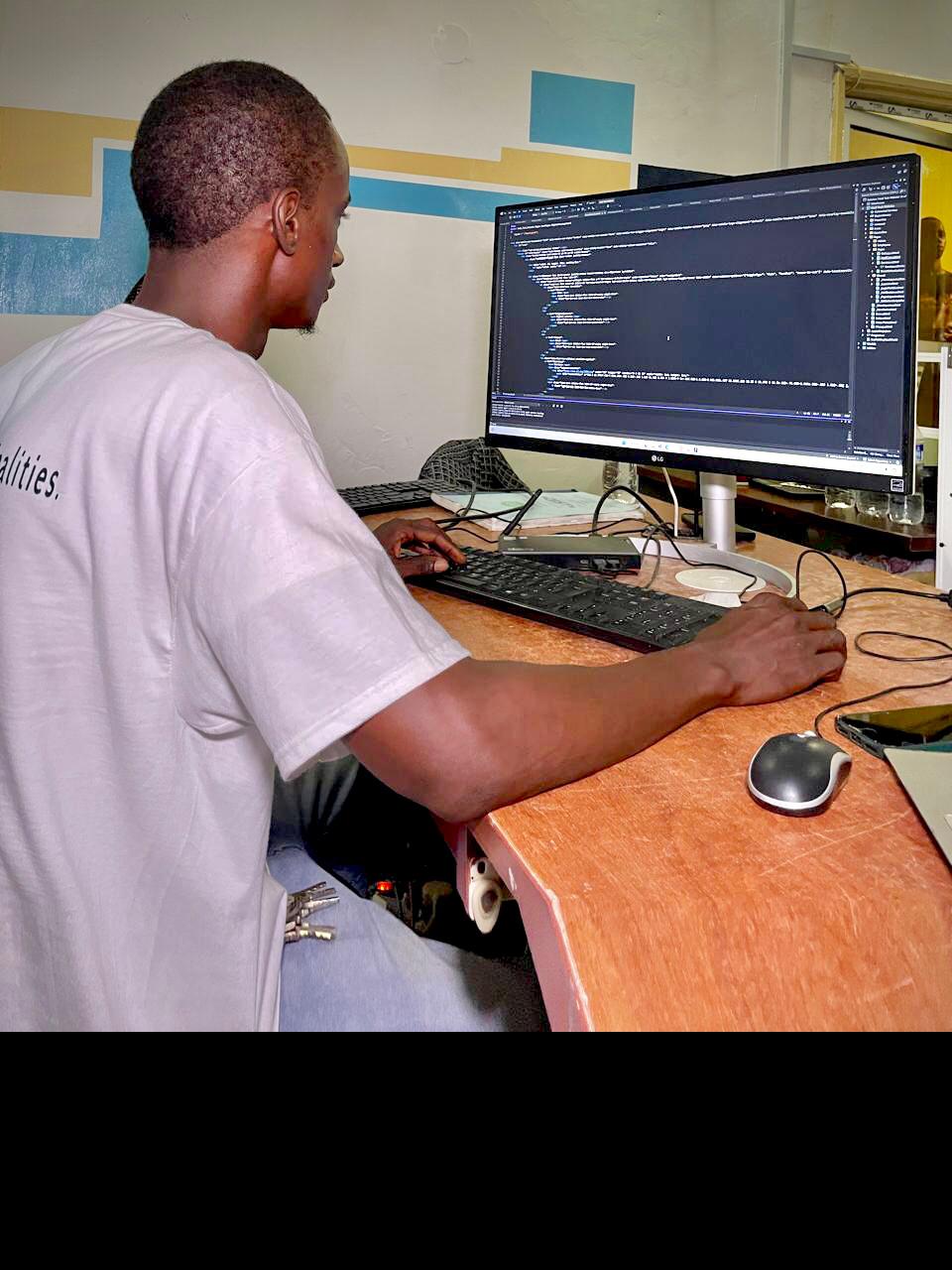 Software developer at code editor